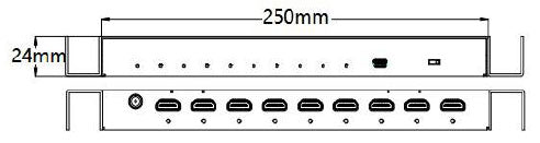RGBLINK DXP H0108 dystrybutor HDMI 1 Wejście 8 Wyjściowy rozdzielacz macierzy wideo
